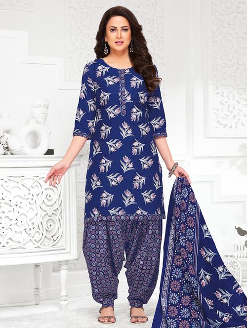 women floral printed unstitched salwar suit set - 22226367 - Very Small Image - 1