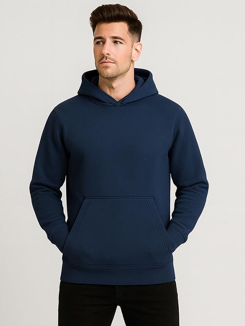 navy blue fleece plain sweatshirt - 22227197 - Very Small Image - 1