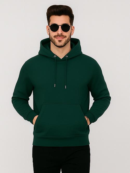 bottle green fleece plain sweatshirt - 22227206 - Very Small Image - 1