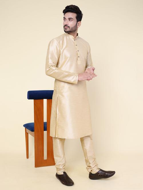 men solid long sleeve kurta churidar ethnic wear set - 22228066 - Very Small Image - 1