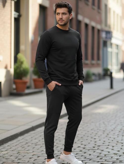 men solid long sleeve full length track suit - 22228208 - Very Small Image - 1