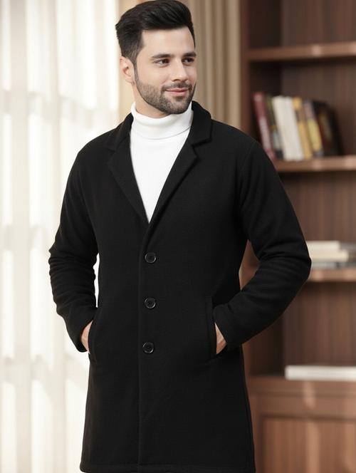 men solid lapel collar overcoat - 22228223 - Very Small Image - 1