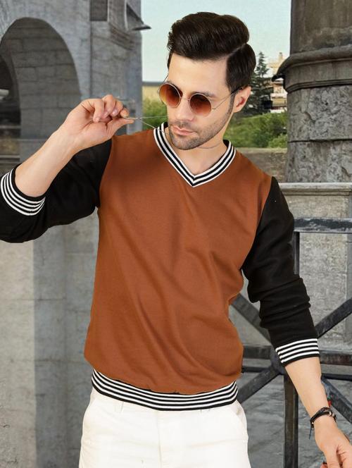 men color block long sleeve regular fit sweatshirt - 22228644 - Very Small Image - 1
