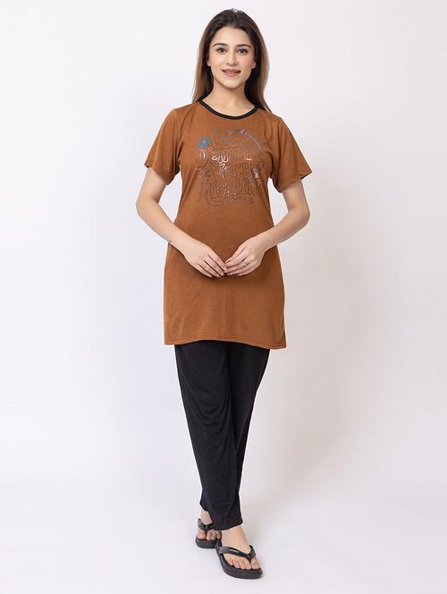 women printed nightwear pyjama set - 22228689 - Very Small Image - 1