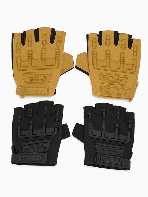 Men Pack Of 2 Half Finger Tactical Gloves - 22239112 - Very Small Image - 1
