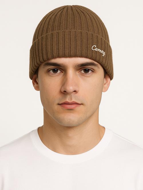 men solid ribbed knit winter beanie cap - 22240402 - Very Small Image - 1