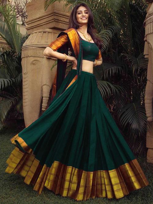 Women Self Design Unstitched Lehenga Choli - 22240911 - Very Small Image - 1