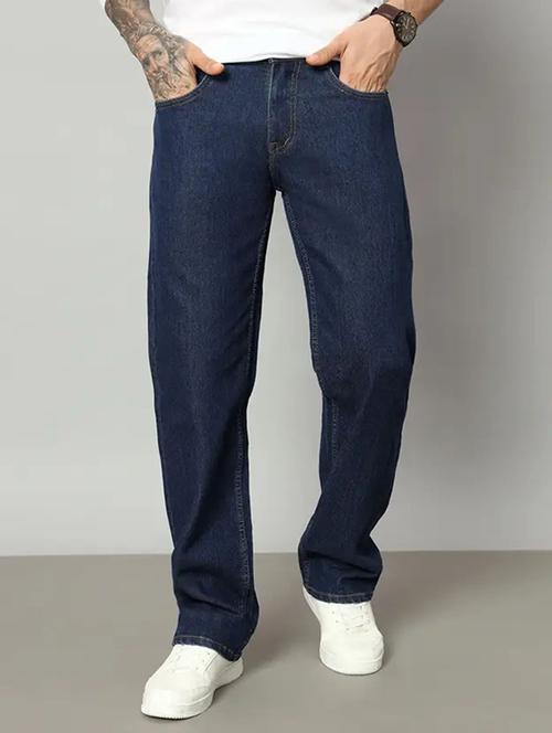 men plain mid rise relaxed fit jeans - 22241110 - Very Small Image - 1