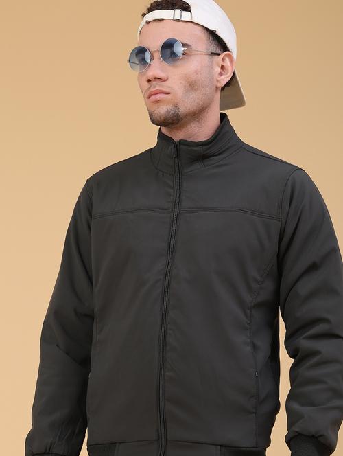 men solid long sleeve bomber jacket - 22250275 - Very Small Image - 1