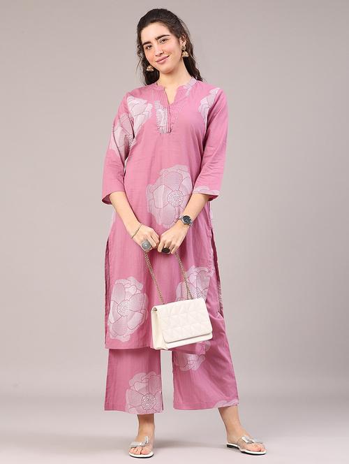 women floral printed three quarter sleeve kurta palazzo set - 22256901 - Very Small Image - 1