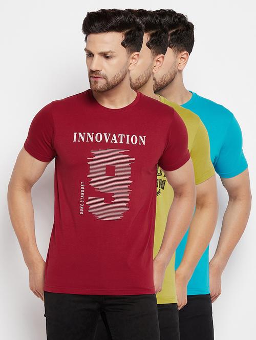 men pack of 3 printed short sleeve combo t-shirt - 22263960 - Very Small Image - 1