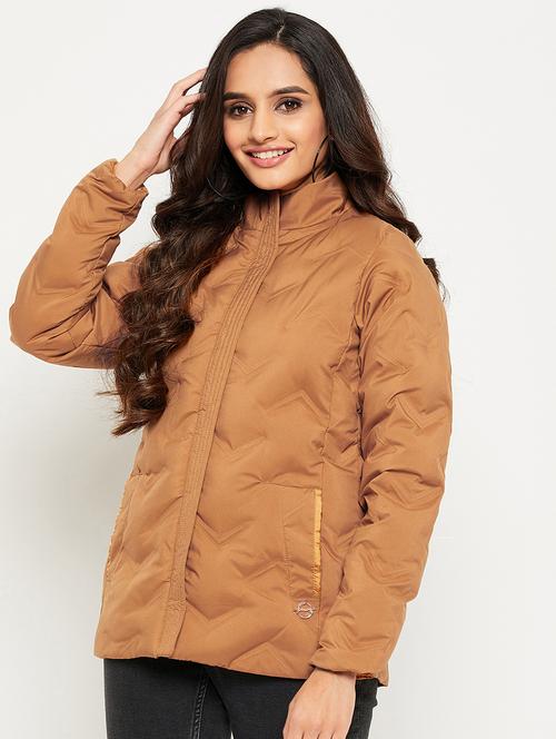 women solid long sleeve quilted jacket - 22264248 - Very Small Image - 1