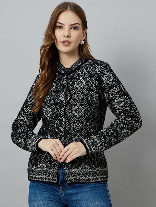 women self designed long sleeve cardigan - 22264298 - Very Small Image - 1