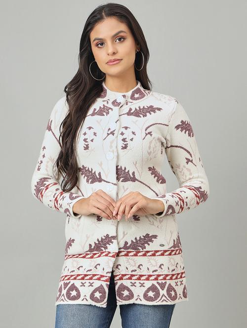 Women Self Designed Long Sleeve Cardigan - 22264342 - Very Small Image - 1