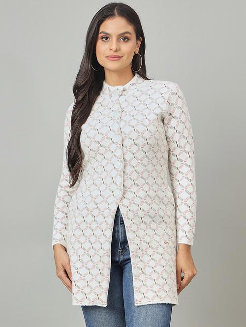 women self designed long sleeve cardigan - 22264352 - Very Small Image - 1