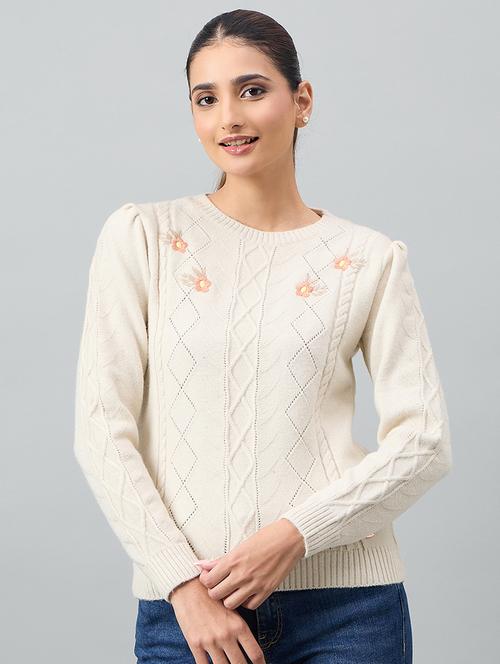 women self designed long sleeve pullover - 22264394 - Very Small Image - 1