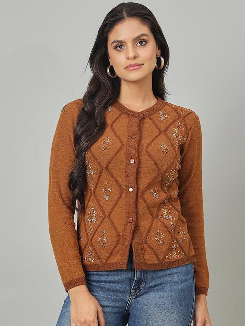 women self designed long sleeve cardigan - 22264397 - Very Small Image - 1