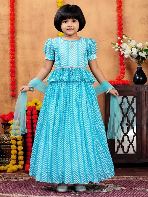 girls printed lehenga choli with dupatta set - 22265729 - Very Small Image - 1