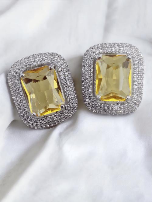women yellow brass studs earring - 22277879 - Very Small Image - 1