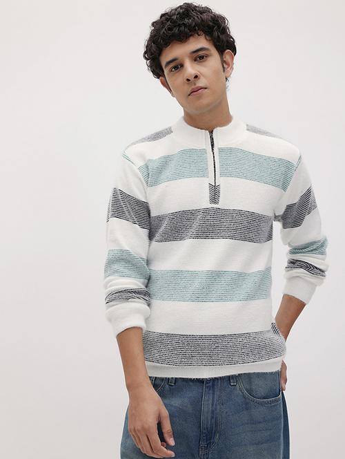 men striped long sleeve regular fit pullover  - 22280339 - Very Small Image - 1