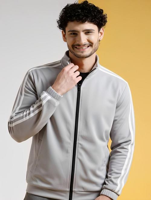 men side taped long sleeve regular fit casual jacket - 22282315 - Very Small Image - 1