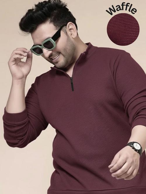 men solid stand collar long sleeve t-shirtc - 22285896 - Very Small Image - 1