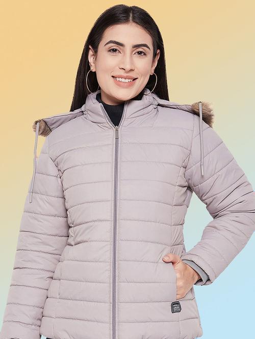 women solid long sleeve hooded quilted jacket - 22291318 - Very Small Image - 1