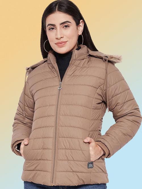 women solid long sleeve hooded quilted jacket - 22291358 - Very Small Image - 1