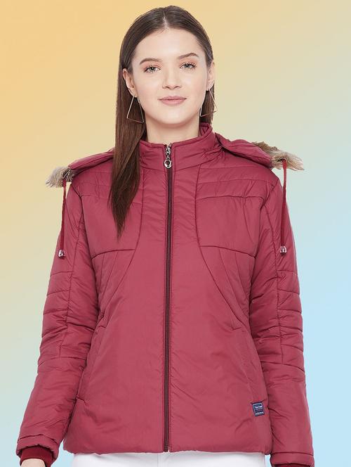 women solid long sleeve hooded quilted jacket - 22291375 - Very Small Image - 1