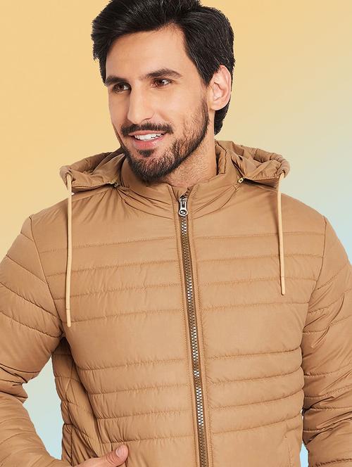 men solid long sleeve puffer jacket - 22291400 - Very Small Image - 1