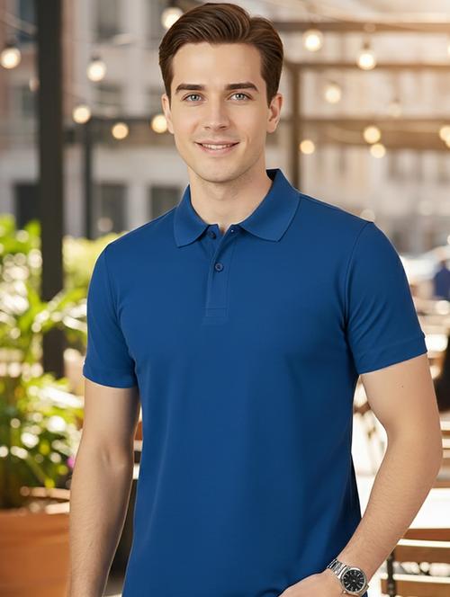 men solid short sleeve regular fit polo t-shirt - 22300874 - Very Small Image - 1