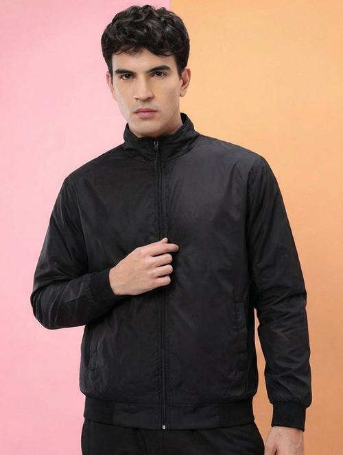 men solid long sleeve lightweight bomber jacket - 22316235 - Very Small Image - 1