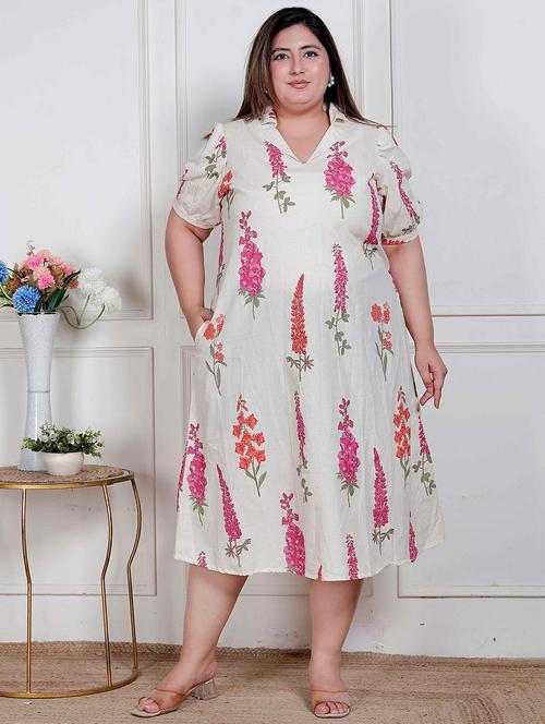 women plus size printed puff sleeve dress - 22317780 - Very Small Image - 1