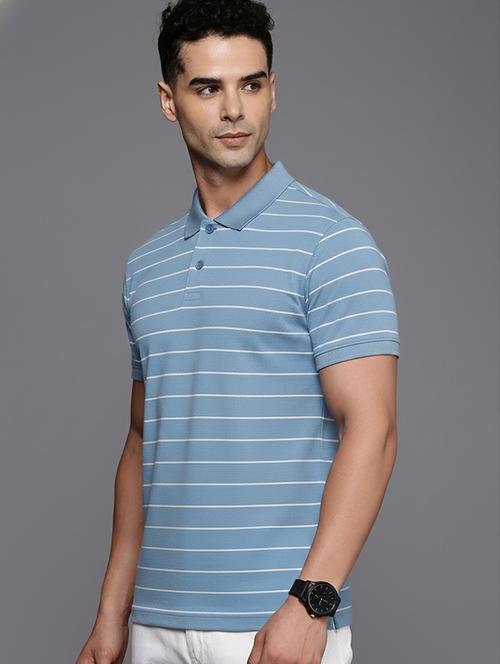 men striped short sleeve regular fit polo t-shirt - 22319951 - Very Small Image - 1