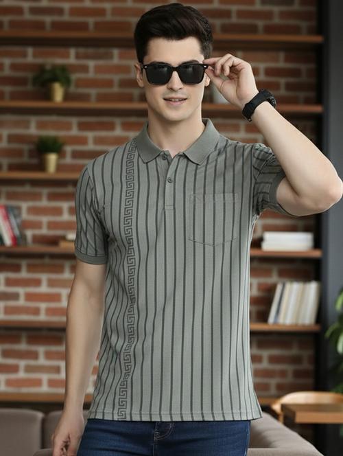 men striped short sleeve regular fit polo t-shirt - 22319988 - Very Small Image - 1