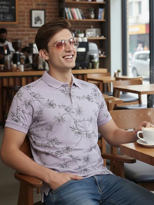 men printed short sleeve regular fit polo t-shirt - 22320069 - Very Small Image - 1