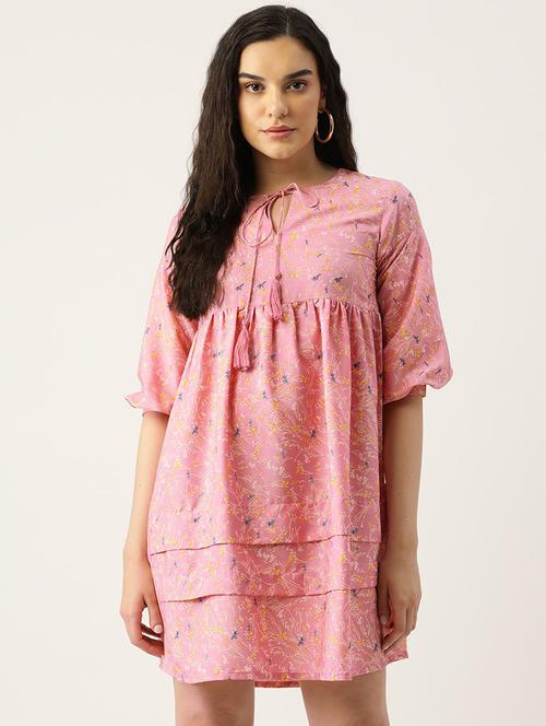 Women Printed Three Quarter Sleeve A-line Dress - 22331403 - Very Small Image - 1