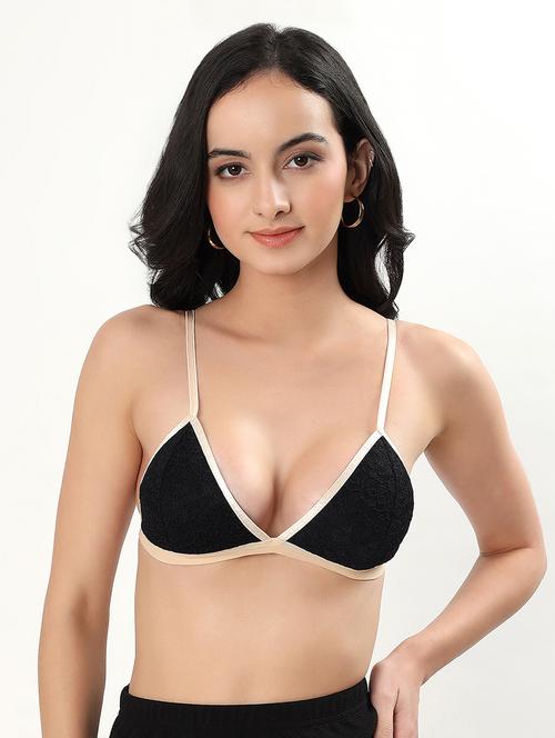 women solid lightly padded plunge bra - 22338105 - Very Small Image - 1