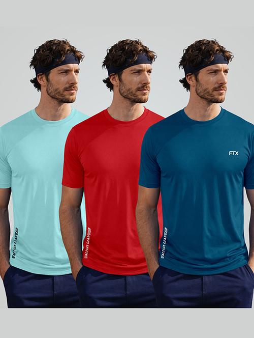 Men Pack Of 3 Solid Short Sleeve Sports T-shirt - 22355398 - Very Small Image - 1