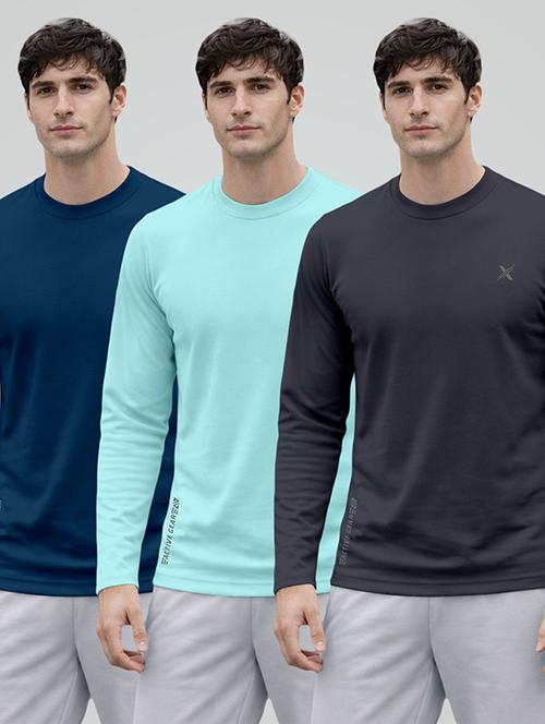 men pack of 3 solid long sleeve sports t-shirt - 22355505 - Very Small Image - 1