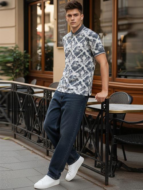 men printed short sleeve regular fit polo t-shirt - 22360271 - Very Small Image - 1