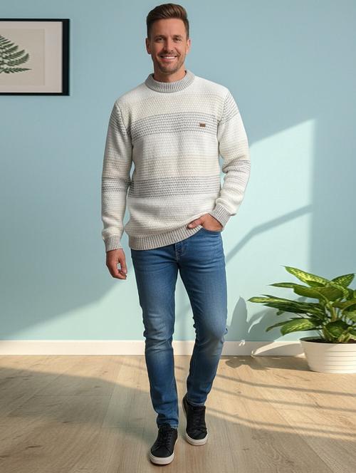 men striped long sleeve regular fit pullover - 22361905 - Very Small Image - 1