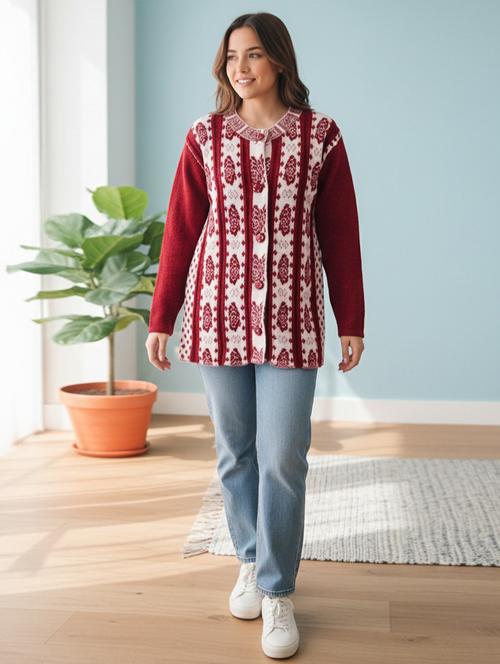 women self designed long sleeve cardigan - 22361934 - Very Small Image - 1