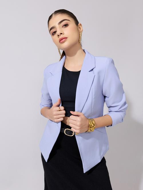 women solid long sleeve single breasted blazer - 22380997 - Very Small Image - 1