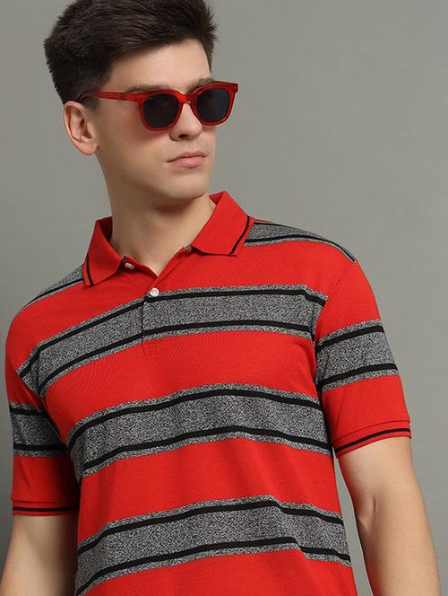 men striped short sleeve regular fit polo t-shirt - 22389848 - Very Small Image - 1