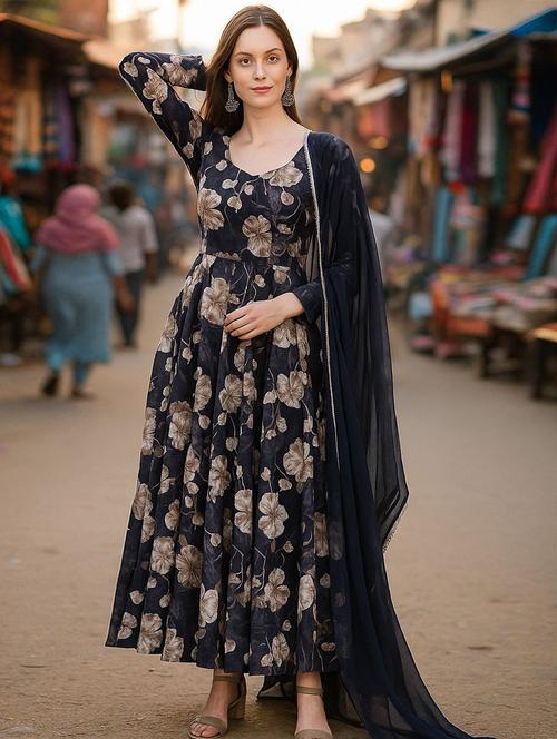 women printed three quarter sleeve kurta pant with dupatta set - 22393711 - Very Small Image - 1