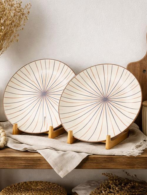 set of 2  ceramic dinner plate - 22435890 - Very Small Image - 1