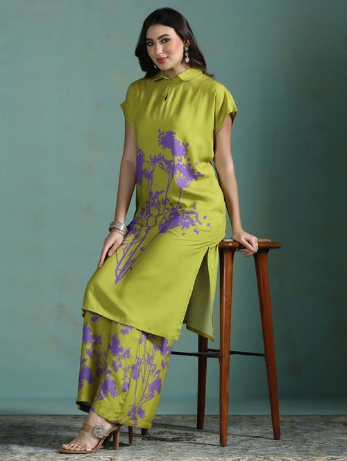women green kurta pant set - 22449879 - Very Small Image - 1