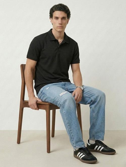 men self design short sleeve regular fit polo t-shirt - 22460648 - Very Small Image - 1