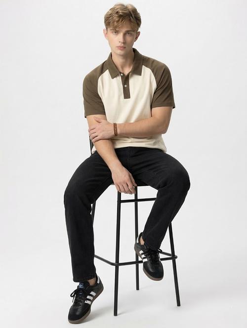 men color block short sleeve regular fit polo t-shirt - 22460821 - Very Small Image - 1
